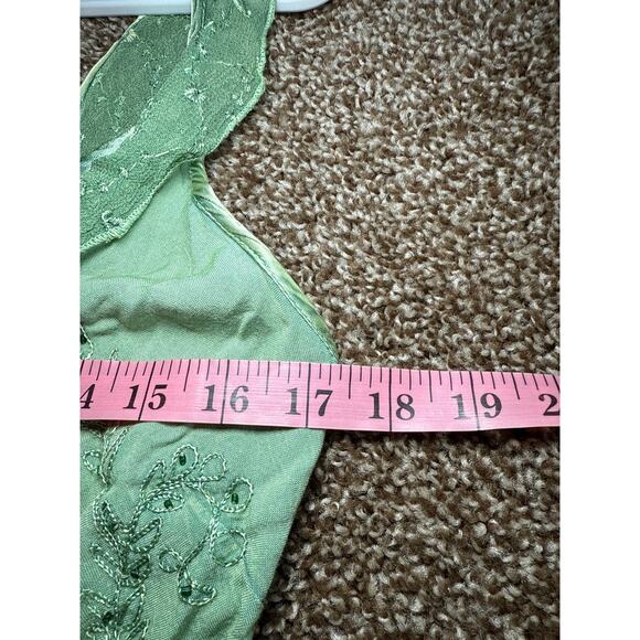 L.S.I green vintage ruffle fairy grunge y2k tank top womens fairygoth festival - Picture 6 of 8